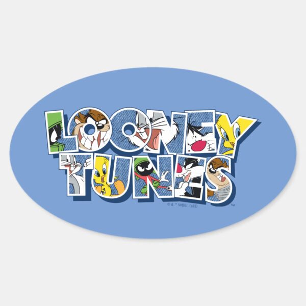 LOONEY_TUNES™_Characters_in_Lettering_Oval_Sticker_1 LOONEY TUNES™ Characters In Lettering Oval Sticker