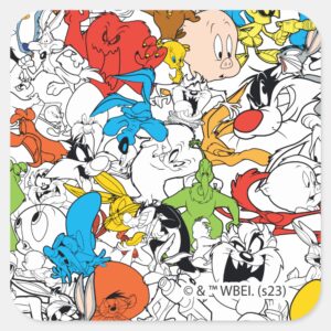 LOONEY TUNES™ Color Pop Pattern Square Sticker