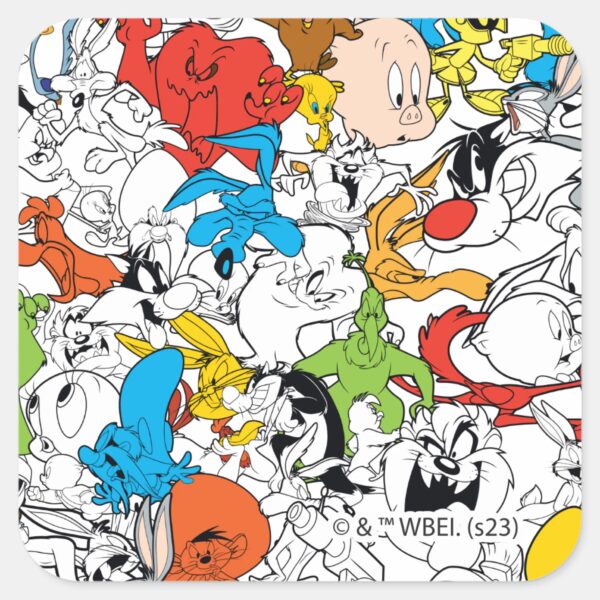 LOONEY TUNES™ Color Pop Pattern Square Sticker