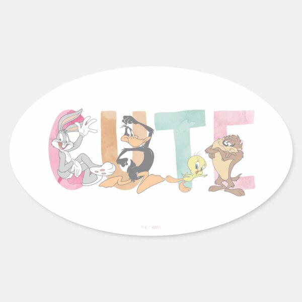 LOONEY_TUNES™_Cute_Watercolor_Wordmark_Oval_Sticker_1 LOONEY TUNES™ Cute Watercolor Wordmark Oval Sticker