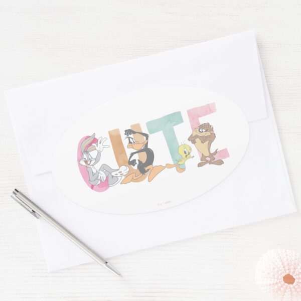 LOONEY_TUNES™_Cute_Watercolor_Wordmark_Oval_Sticker_3 LOONEY TUNES™ Cute Watercolor Wordmark Oval Sticker