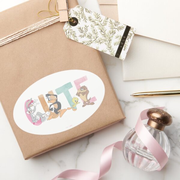 LOONEY_TUNES™_Cute_Watercolor_Wordmark_Oval_Sticker_5 LOONEY TUNES™ Cute Watercolor Wordmark Oval Sticker