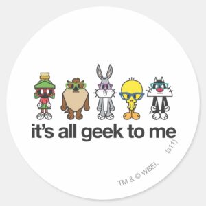 LOONEY TUNES™ Nerds All Geek To Me Classic Round Sticker