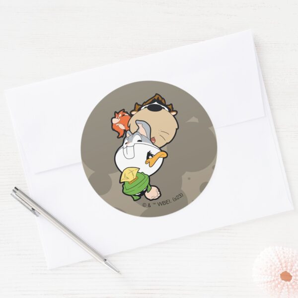 LOONEY_TUNES™_Stylized_Big_Heads_Classic_Round_Sticker_3 LOONEY TUNES™ Stylized Big Heads Classic Round Sticker