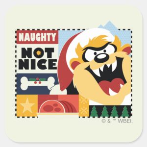 LOONEY_TUNES™_TAZ™_Naughty_Not_Nice_Square_Sticker_1 LOONEY TUNES™ TAZ™ Naughty Not Nice Square Sticker