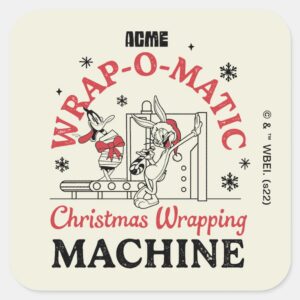 LOONEY TUNES™ ACME Wrap O Matic Wrapping Machine Square Sticker