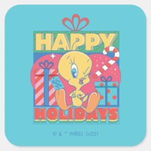 LOONEY TUNES™ TWEETY™ Happy Holidays Square Sticker