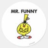 Laughing_Mr._Funny_With_Flower_Classic_Round_Sticker_1 Laughing Mr. Funny With Flower Classic Round Sticker
