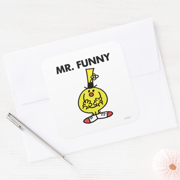 Laughing_Mr._Funny_With_Flower_Square_Sticker_3 Laughing Mr. Funny With Flower Square Sticker