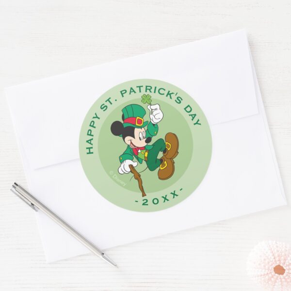 Leprechaun_Mickey_Mouse___St._Patrick's_Day_Classic_Round_Sticker_3 Leprechaun Mickey Mouse St. Patricks Day Classic Round Sticker