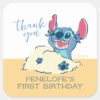 Lilo Stitch Beach Birthday Thank You Square Sticker