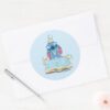 Lilo Stitch Reading A Heartwarming Tale Classic Round Sticker