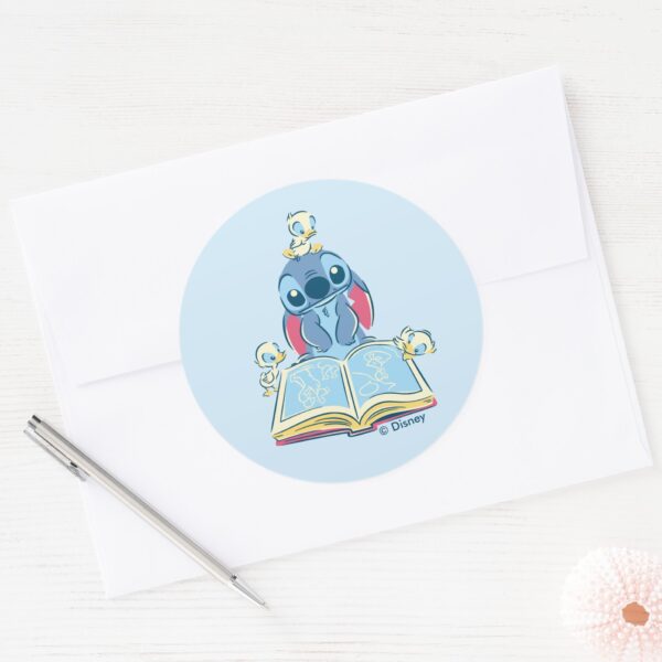 Lilo_&_Stitch_Reading_-_A_Heartwarming_Tale_Classic_Round_Sticker_3 Lilo Stitch Reading A Heartwarming Tale Classic Round Sticker