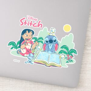 Lilo Stitch Reading The Ugly Duckling Sticker