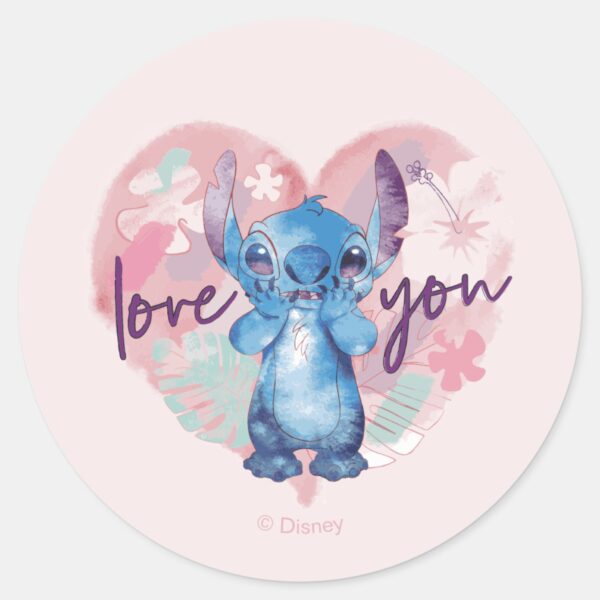 Lilo_&_Stitch___Stitch_Watercolor_Valentine_Heart_Classic_Round_Sticker_1 Lilo Stitch Stitch Watercolor Valentine Heart Classic Round Sticker