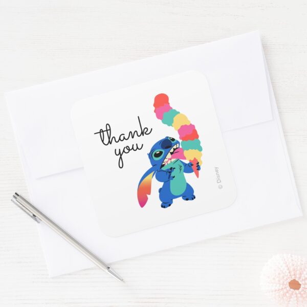 Lilo_and_Stitch_Ice_Cream_Birthday_Thank_You_Square_Sticker_4 Lilo And Stitch Ice Cream Birthday Thank You Square Sticker