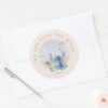 Lilo And Stitch Over The Moon Girl Baby Shower Classic Round Sticker