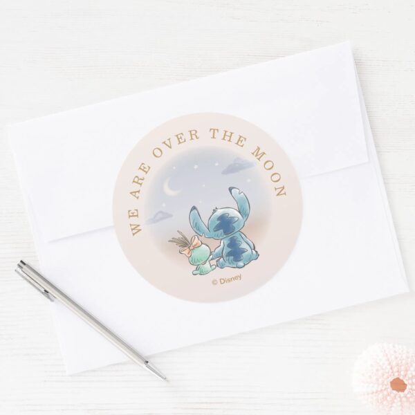 Lilo_and_Stitch___Over_the_Moon_-_Girl_Baby_Shower_Classic_Round_Sticker_4 Lilo And Stitch Over The Moon Girl Baby Shower Classic Round Sticker