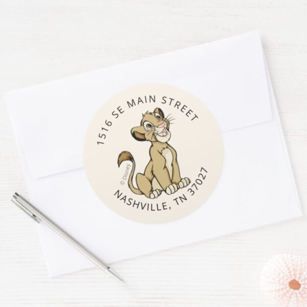 Lion_King_-_Simba___Baby_Shower_Classic_Round_Sticker_5 Lion King Simba Baby Shower Classic Round Sticker