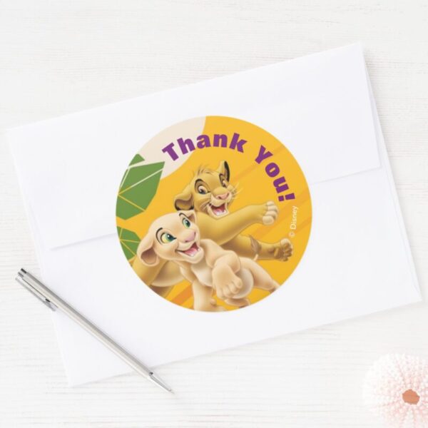 Lion_King_Thank_You_Classic_Round_Sticker_4 Lion King Thank You Classic Round Sticker