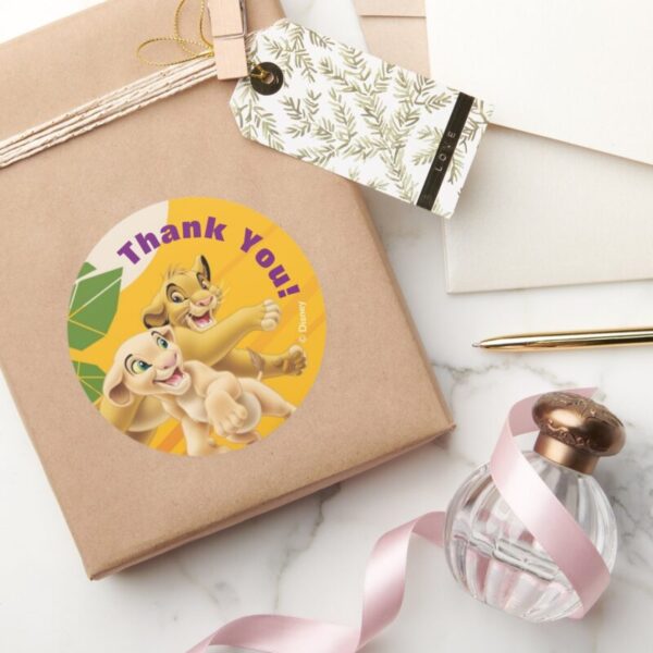Lion_King_Thank_You_Classic_Round_Sticker_6 Lion King Thank You Classic Round Sticker