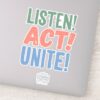 Listen!_Act!_Unite!_Sticker_1 Listen Act Unite Sticker