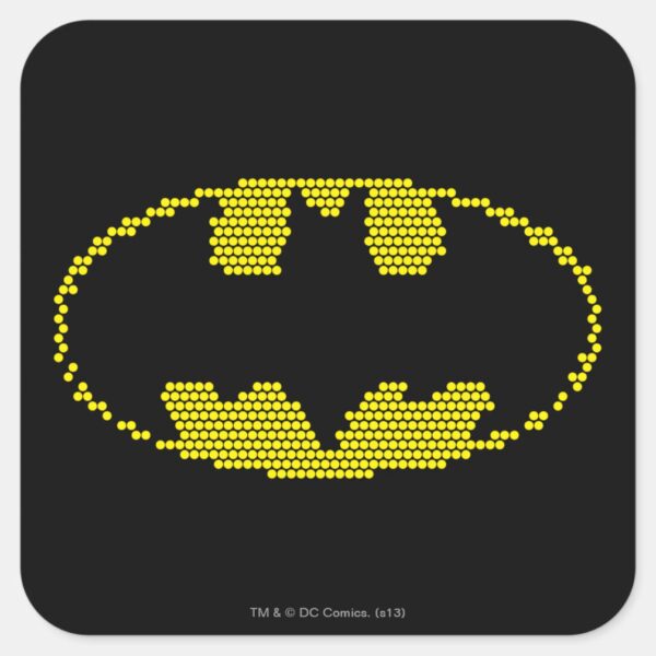 Lite-Brite_Bat_Emblem_Square_Sticker_1 Lite Brite Bat Emblem Square Sticker