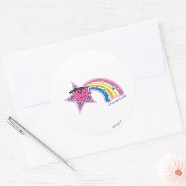 Little_Miss_Bad_&_Rainbow_Classic_Round_Sticker_3 Little Miss Bad Rainbow Classic Round Sticker