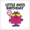 Little_Miss_Birthday_With_Pink_Balloon_Square_Sticker_1 Little Miss Birthday With Pink Balloon Square Sticker
