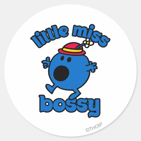Little_Miss_Bossy_On_The_Move_Classic_Round_Sticker_1 Little Miss Bossy On The Move Classic Round Sticker