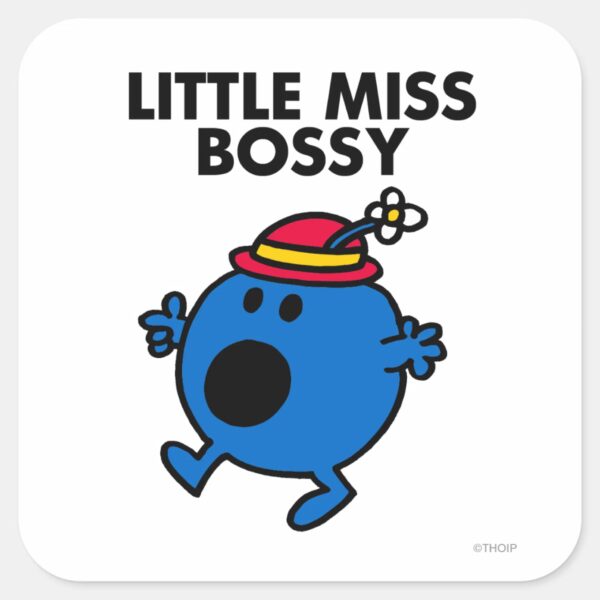 Little_Miss_Bossy___Black_Lettering_Square_Sticker_1 Little Miss Bossy Black Lettering Square Sticker