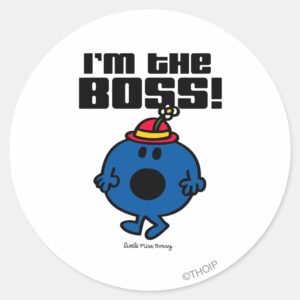 Little Miss Bossy Im The Boss Classic Round Sticker