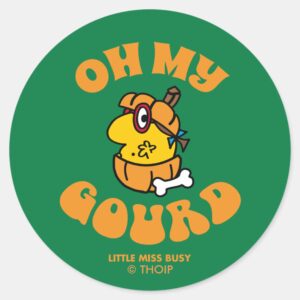 Little_Miss_Busy_Oh_My_Gourd_Halloween_Classic_Round_Sticker_1 Little Miss Busy Oh My Gourd Halloween Classic Round Sticker