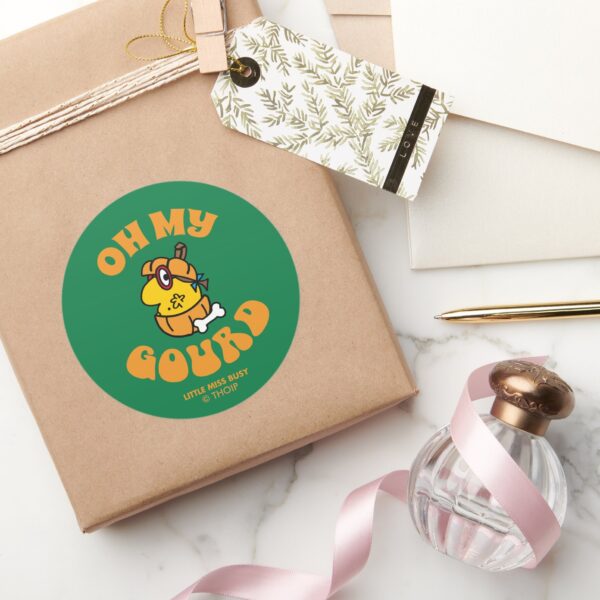 Little_Miss_Busy_Oh_My_Gourd_Halloween_Classic_Round_Sticker_5 Little Miss Busy Oh My Gourd Halloween Classic Round Sticker