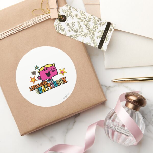 Little_Miss_Chatterbox_&_Colorful_Stars_Classic_Round_Sticker_5 Little Miss Chatterbox Colorful Stars Classic Round Sticker