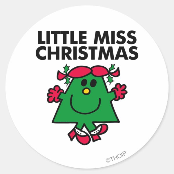 Little_Miss_Christmas_Smile_Classic_Round_Sticker_1 Little Miss Christmas Smile Classic Round Sticker