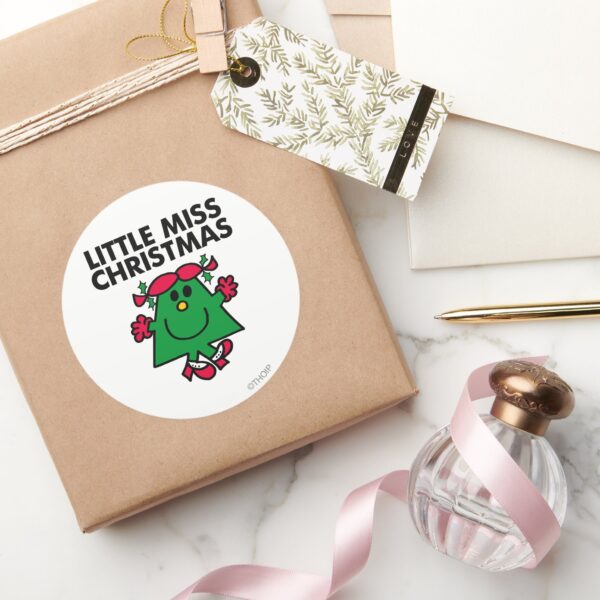Little_Miss_Christmas_Smile_Classic_Round_Sticker_5 Little Miss Christmas Smile Classic Round Sticker
