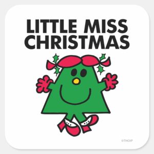 Little_Miss_Christmas_Smile_Square_Sticker_1 Little Miss Christmas Smile Square Sticker