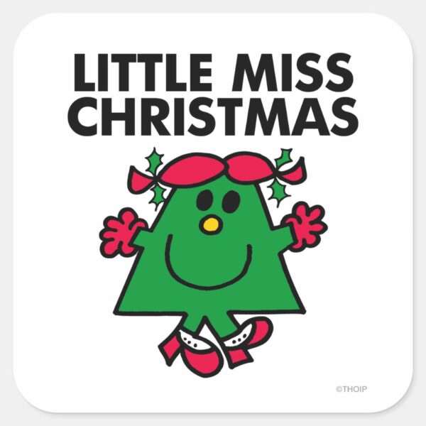 Little_Miss_Christmas_Smile_Square_Sticker_1 Little Miss Christmas Smile Square Sticker
