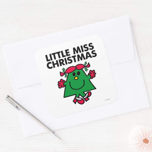 Little_Miss_Christmas_Smile_Square_Sticker_3 Little Miss Christmas Smile Square Sticker