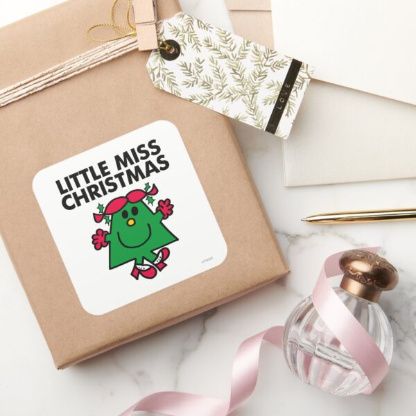 Little_Miss_Christmas_Smile_Square_Sticker_5 Little Miss Christmas Smile Square Sticker