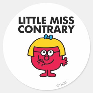 Little Miss Contrary Classic Round Sticker