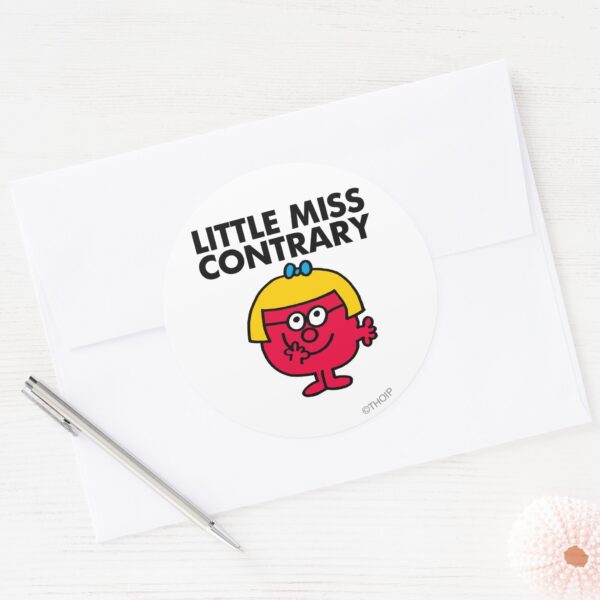 Little_Miss_Contrary_Classic_Round_Sticker_3 Little Miss Contrary Classic Round Sticker