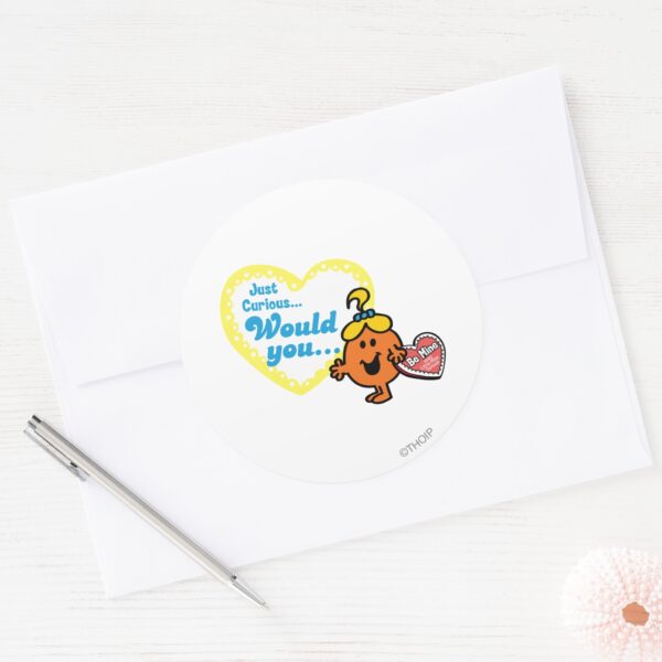 Little_Miss_Curious_Valentine's_Day_Wish_Classic_Round_Sticker_3 Little Miss Curious Valentines Day Wish Classic Round Sticker