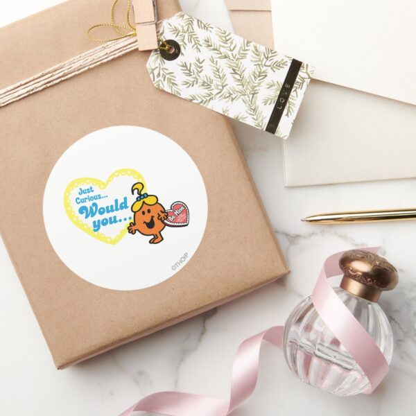 Little_Miss_Curious_Valentine's_Day_Wish_Classic_Round_Sticker_5 Little Miss Curious Valentines Day Wish Classic Round Sticker