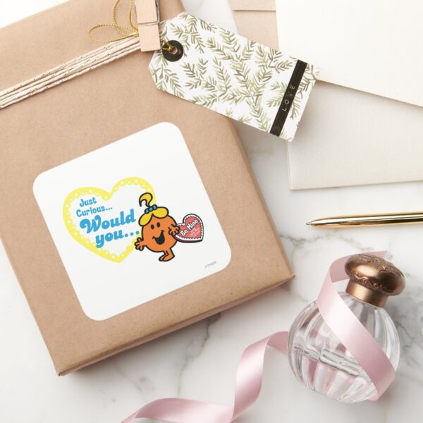 Little_Miss_Curious_Valentine's_Day_Wish_Square_Sticker_5 Little Miss Curious Valentines Day Wish Square Sticker