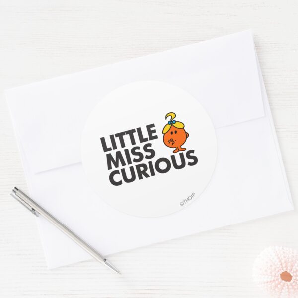 Little_Miss_Curious___Black_Lettering_Classic_Round_Sticker_3 Little Miss Curious Black Lettering Classic Round Sticker