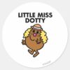 Little_Miss_Dotty_Waving_Classic_Round_Sticker_1 Little Miss Dotty Waving Classic Round Sticker