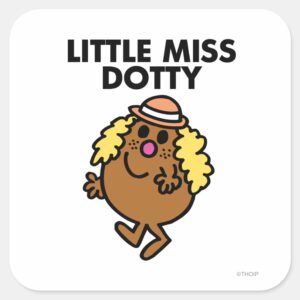 Little Miss Dotty Waving Square Sticker