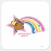 Little_Miss_Dotty___Chasing_Rainbows_Square_Sticker_1 Little Miss Dotty Chasing Rainbows Square Sticker